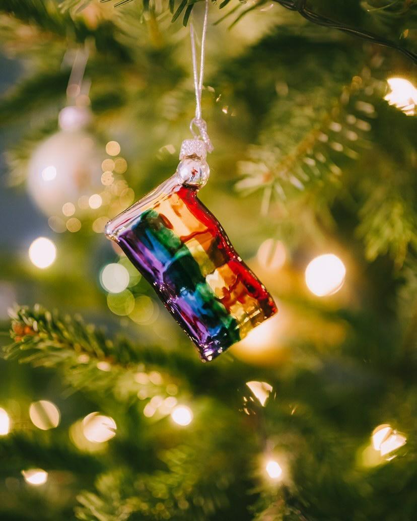 Rainbow flag glass ornament by Proud Christmas